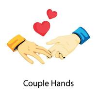 Trendy Couple Hands vector