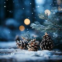 AI generated Pine cones and a branch of a tree photo