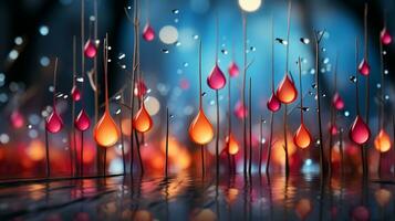 AI generated A red and black background with red balls, Happy new year background photo