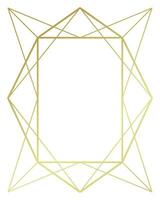 Luxury golden geometric shape frame illustration. vector