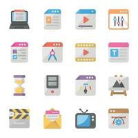 Pack of Web Templates Flat Icons vector