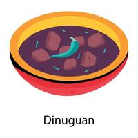 Trendy Dinuguan Concepts vector