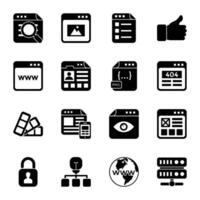 Pack of Web Content Solid Icons vector