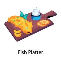 Trendy Fish Platter vector