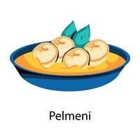 Trendy Pelmeni Concepts vector