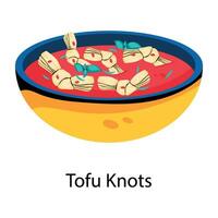 Trendy Tofu Knots vector
