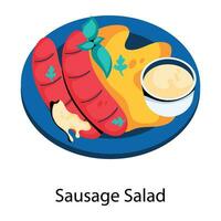 Trendy Sausage Salad vector