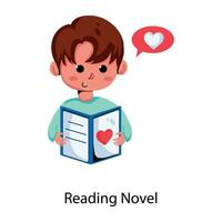 Trendy Reading Novel vector