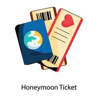 Trendy Honeymoon Ticket vector