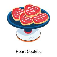 Trendy Heart Cookies vector