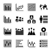 Data Graph and Charts Icon Set vector