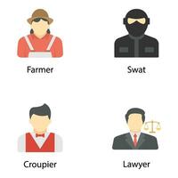 Flat Vector Icons Set of People