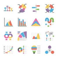 Business Data Charts Icon Collection vector