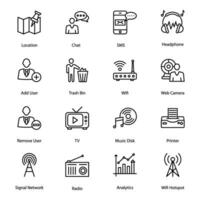 Social Media and Networking Line Icons vector