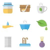 Pack of Massage Equipment Icons vector