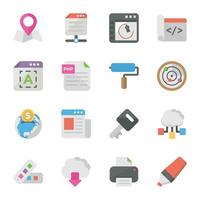 Pack of Software Design Flat Icons vector