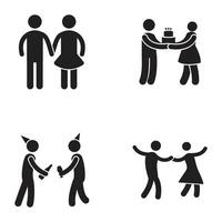 Set of Party People Pictograms vector