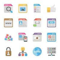 Pack of Web Content Flat Icons vector