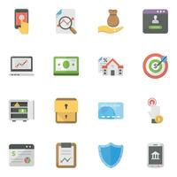 Pack of Business and Banking Icons vector