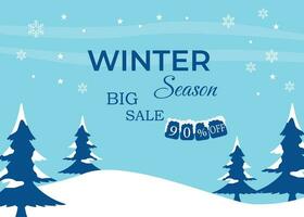 background winter template banner minimalist design vector