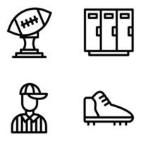 Set Of Rugby Sports Line Icons vector