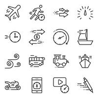 Pack of Speed and Hurry Related Line Icons vector