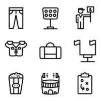 Set Of Rugby Game Line Icons vector