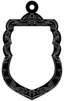 Thai style black frame for Buddha room decorations on a white background. vector