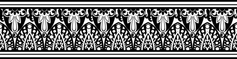 Seamless geometric border. Polynesian wrist tattoos Black bracelet pattern. Traditional Maori design for creating templates and printing patterns. vector