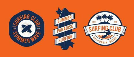 surfing artwork for badge design vector