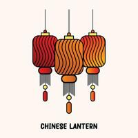 chinese lantern illustration graphic rectangle with swirl design vector