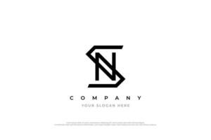 Initial Letter NS or SN Logo Design vector