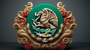 AI generated 3D Render Of Mexico Emblem photo