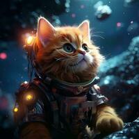 AI generated Cute Cat Works as an Astronaut photo