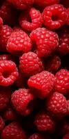 AI generated Close up shoot fresh raspberry photo