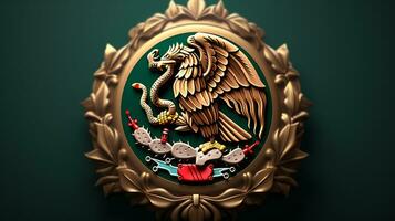 AI generated 3D Render Of Mexico Emblem photo