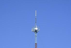 Mast tower relay Internet signals and telephone signals photo