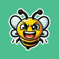 ANGRY BEE ILLUSTRATION VECTOR