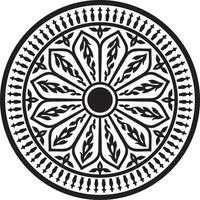 Vector round monochrome Arabic national ornament. Endless vegetablePattern of eastern peoples of Asia, Africa, Persia, Iran, Iraq.
