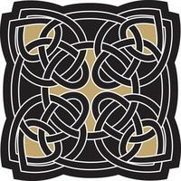 Vector gold and black Celtic knot. Ornament of ancient European peoples. The sign and symbol of the Irish, Scots, Britons, Franks.