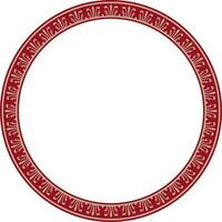 Vector gold and red round Chinese ornament. Frame, border, circle, ring of Asian peoples of the East.