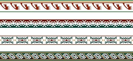 Vector set of colored Native American national borders. frames in the style of the Aztecs, Mayans, Incas.