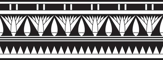 Vector ancient black monochrome Egyptian seamless ornament. Endless national ethnic border, frame.