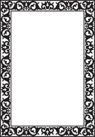 Vector monochrome black square Turkish ornament. Endless ottoman national border, frame.