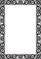 Vector monochrome black square Turkish ornament. Endless ottoman national border, frame.