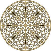 Vector gold round ornament. Gold circle from the pattern.