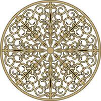 Vector gold round ornament. Gold circle from the pattern.