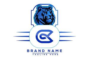 CG Tiger logo Blue Design. Vector logo design for business.