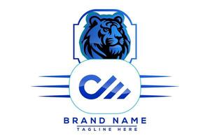 CM Tiger logo Blue Design. Vector logo design for business.