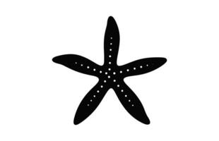 A Starfish vector silhouette isolated on white background